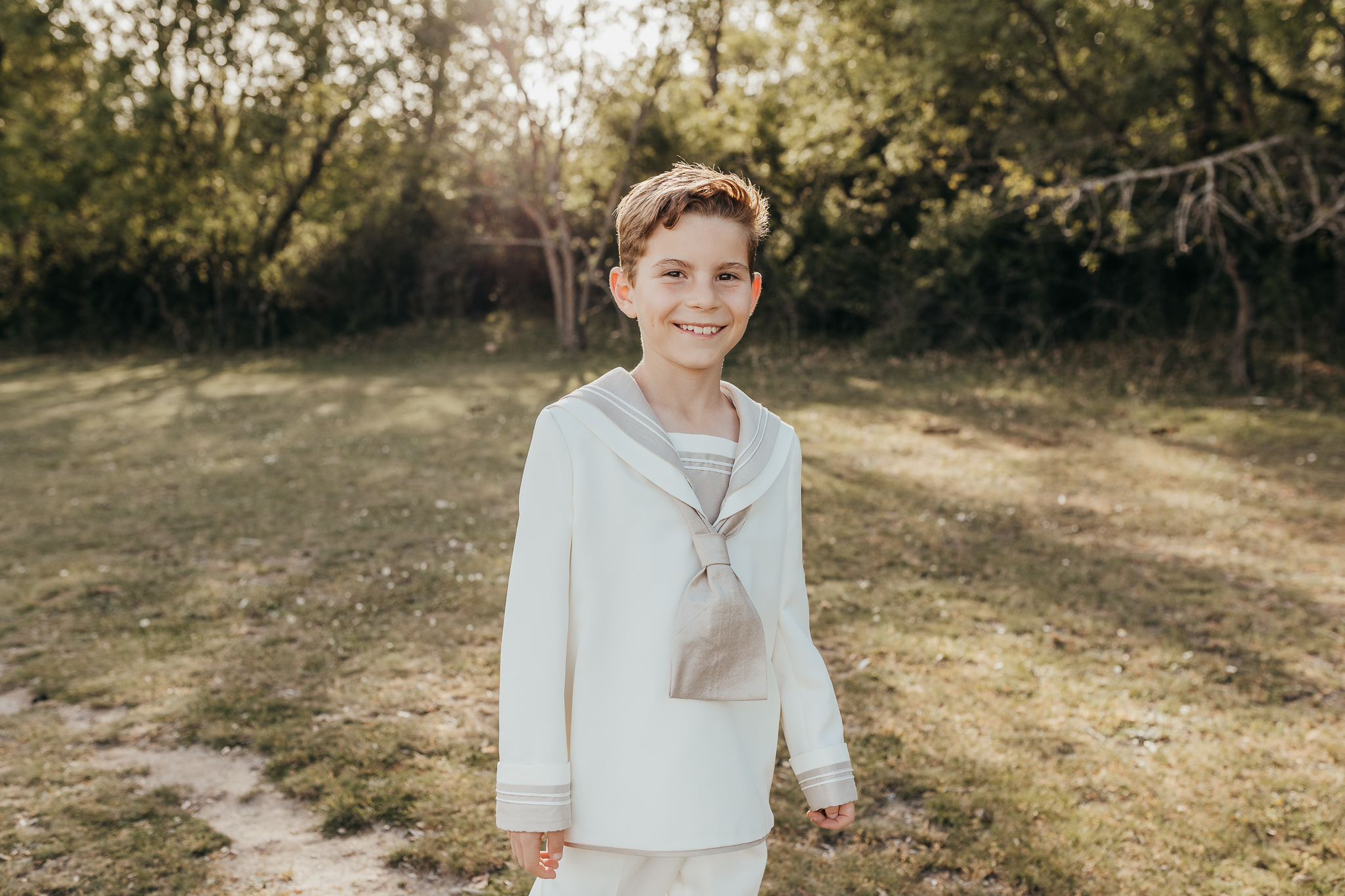 Fotografía de comunión en la naturaleza.